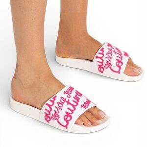 Versace Jeans Couture Rubber Slides White Pink Logo Sandals EU 37 / 6–6.5 NEW